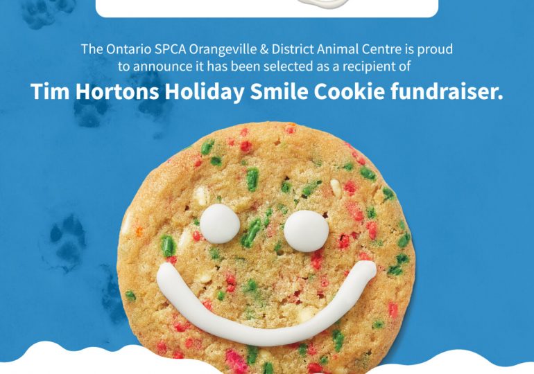 Tim Hortons Holiday Smile Cookies help animals in need at the Ontario SPCA Orangeville & District Animal Centre