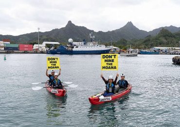 Pacific activists protest deep sea mining as U.S exploration vessel enters port